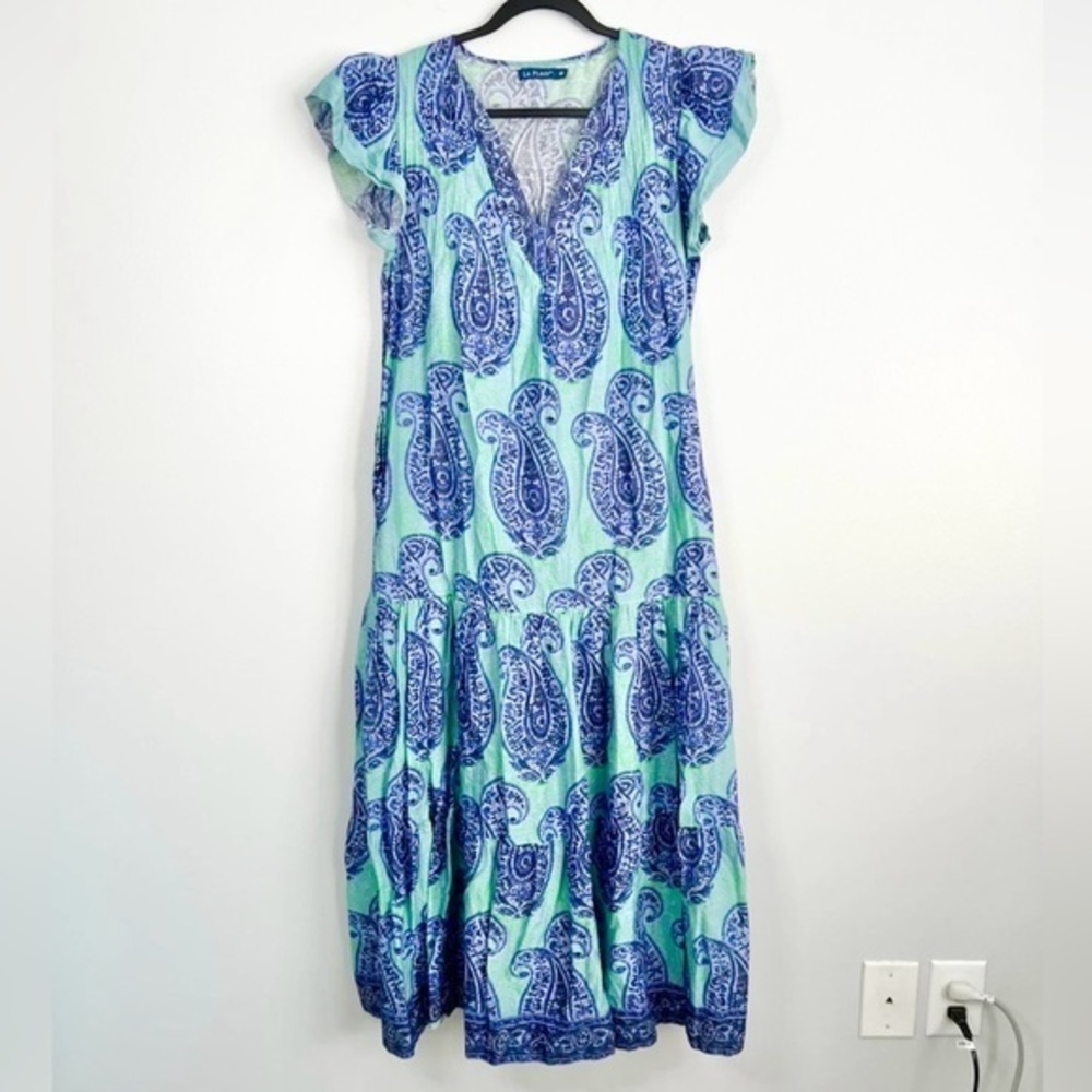 La Plage Size XS • Blue Paisley Long Dress.